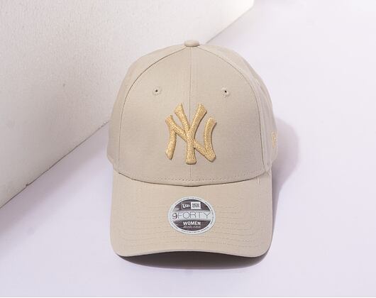 Dámská kšiltovka New Era 9FORTY Womens MLB Metallic Logo New York Yankees Stone