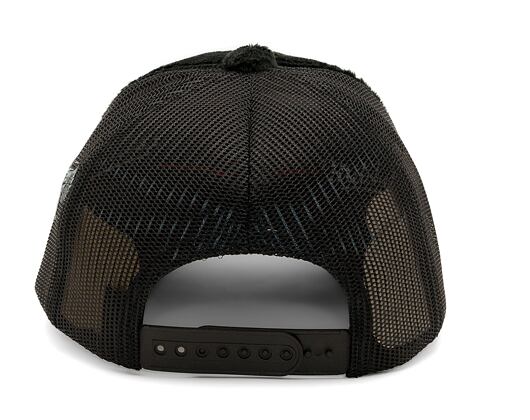 Cap Reflection Luxury Fuzzy Trucker - Satin Black / White