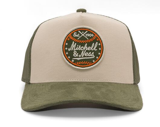 Kšiltovka Mitchell & Ness - Baseball Trucker - Cream/Olive
