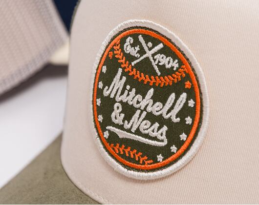 Kšiltovka Mitchell & Ness - Baseball Trucker - Cream/Olive