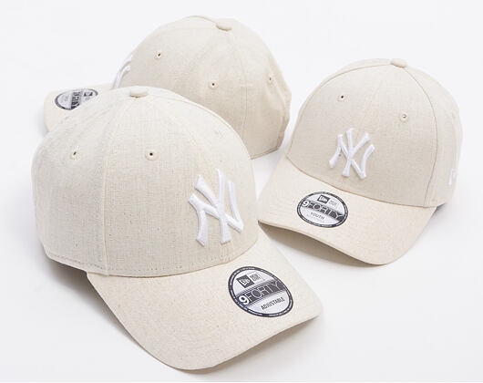 Dětská Kšiltovka New Era - MLB Linen 9FORTY - NY Yankees - Stone / White