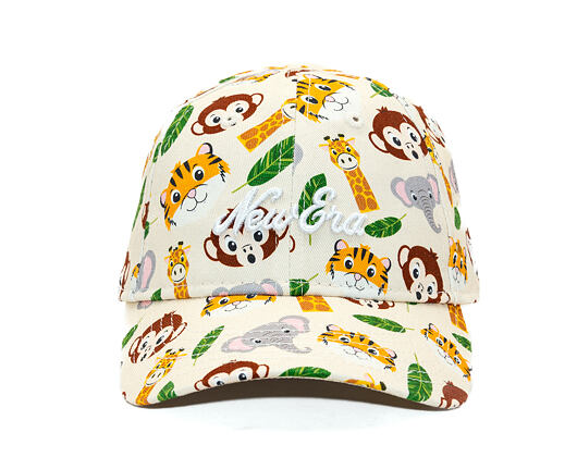 Dětská Kšiltovka New Era - Branded Safari AOP 9FORTY - Stone / White