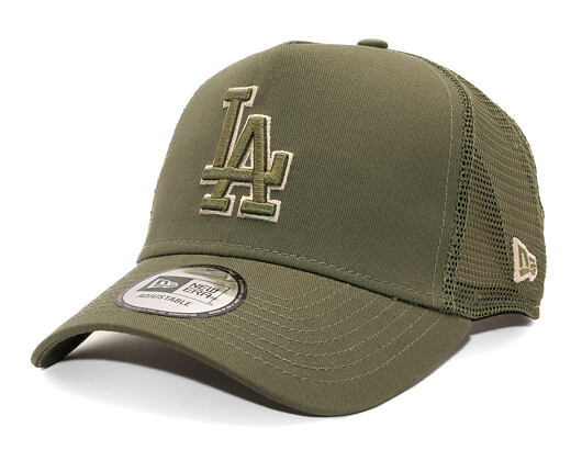 Kšiltovka New Era - MLB Outline 9FORTY Trucker - LA Dodgers - New Olive