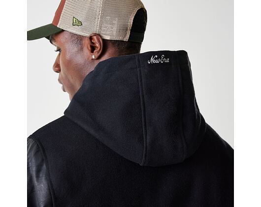 Bunda New Era - Hooded Varsity Jacket - Black