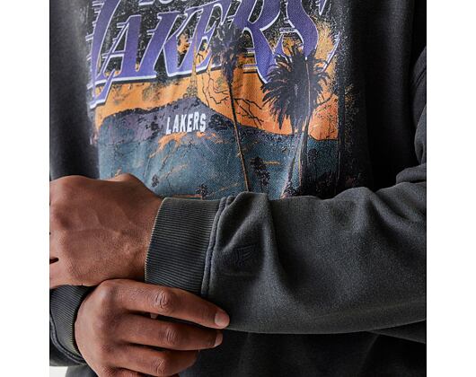 Mikina New Era - NBA Washed Graphic Crewneck - LA Lakers - Black