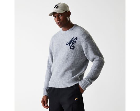 Svetr New Era - Branded Script Knit Sweater - Heather Grey