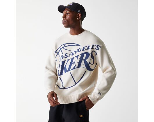 Svetr New Era - NBA Oversized Knit - LA Lakers - Cream