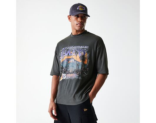 Triko New Era - NBA Washed Graphic Tee - LA Lakers - Black