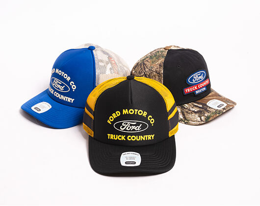 Kšiltovka Brixton - Ford Built Tough Mp Trucker Hat - Burnt Rubber/Empire Yellow