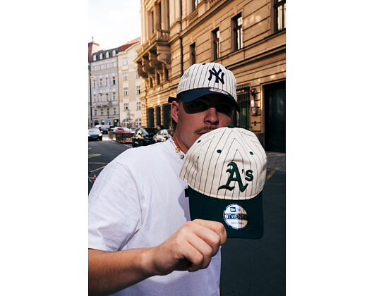 Kšiltovka New Era - MLB Pinstripe 9TWENTY - Oakland Athletics - Dark Green