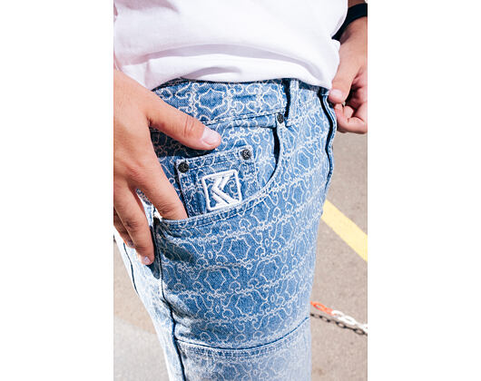 Džíny Karl Kani - Og K Aop Carpenter Straight Leg Jeans Blue