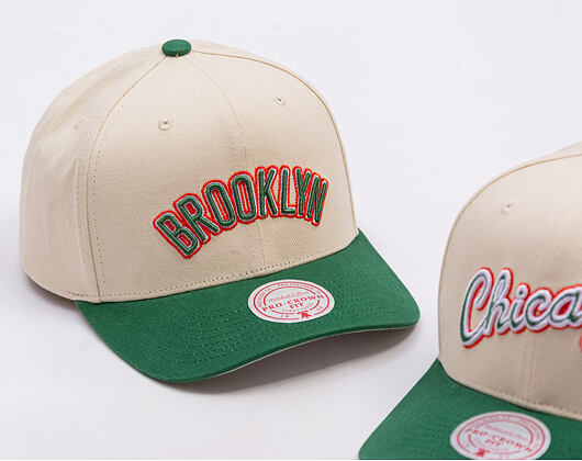 Kšiltovka Mitchell & Ness - Green Orange Pro Crown - Brooklyn Nets - Sand/Green