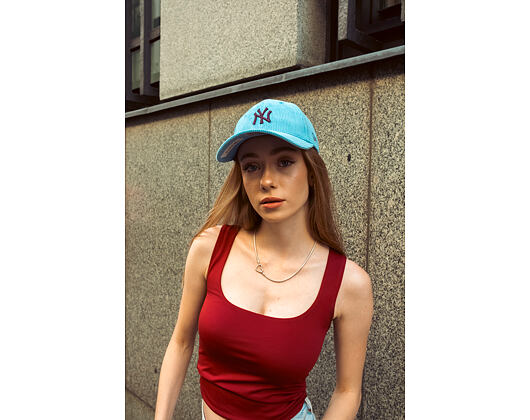 Dámská Kšiltovka New Era - MLB Cord 9FORTY - NY Yankees - Blue / Burgundy