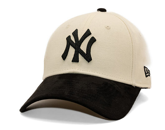 Womens Cap New Era - MLB Faux Suede 9FORTY - NY Yankees - Cream / Black