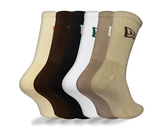 Socks New Era - Flag Crew Socks 6pk - Earth Palette