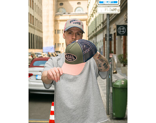 Cap Von Dutch - Trucker - Limited Olive/Pink/Distressed Denim