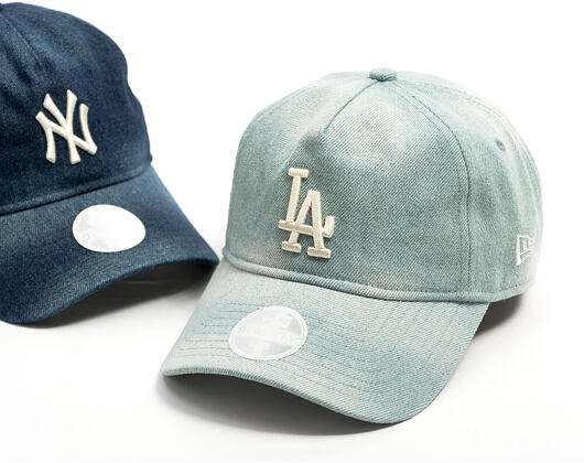 Womens Cap New Era - MLB Denim 9TWENTY A-Frame - LA Dodgers - Pastel Blue