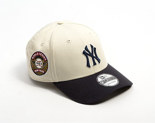 Cap New Era - MLB World Series Patch Cooperstown 9FORTY - NY Yankees - Cream / Navy