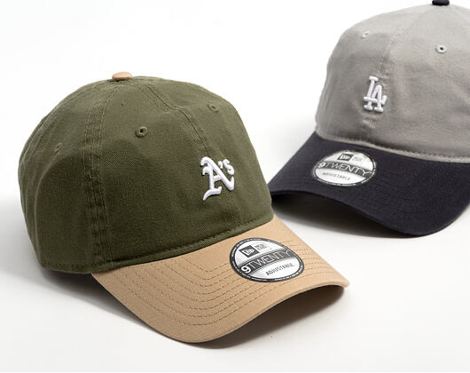 Cap New Era - MLB Mini Logo Washed Contrast 9TWENTY - Oakland Athletics - New Olive / Camel