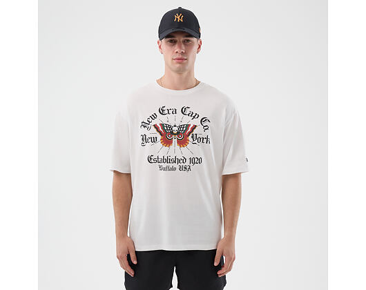 Tee New Era - Branded Oversized Graphic Tee - White