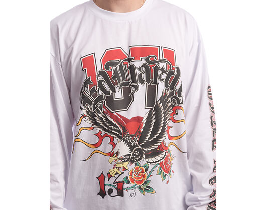 Longsleeve Tee Ed Hardy - 1971 Tattoo Eagle Graphic  - Bright White