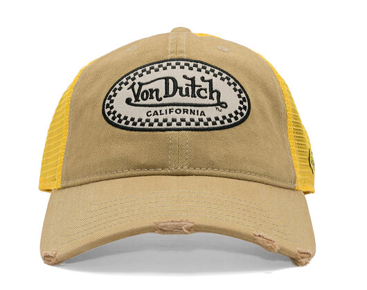 Cap Von Dutch - California Checkered Patch Baseball - Tan / Yellow