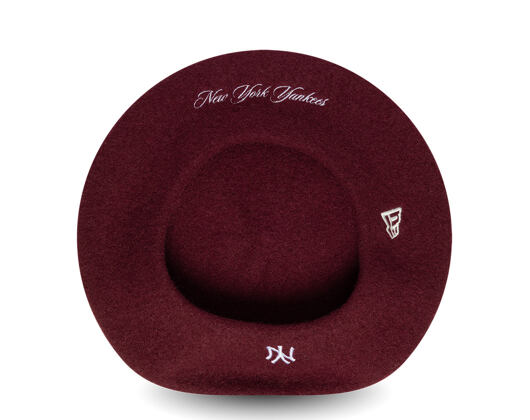 Womens Beret New Era - MLB Wool Script Beret - NY Yankees - Burgundy