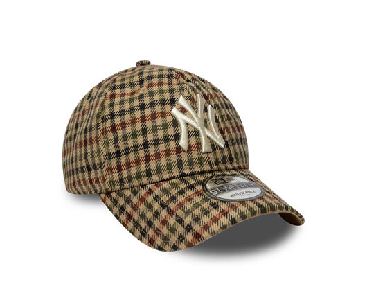 Cap New Era - MLB IMAGE DROP Water Repel Checker 9TWENTY - NY Yankees - Stone