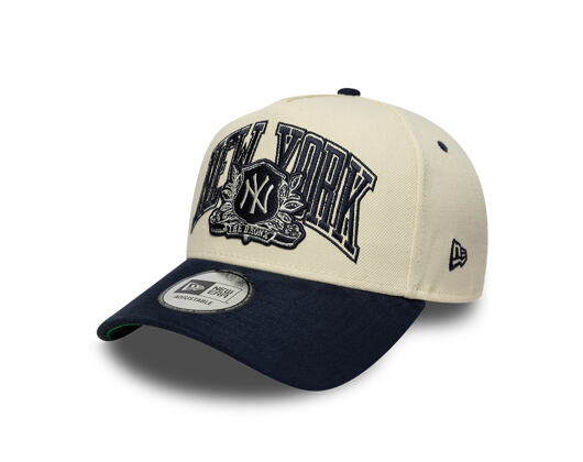 Cap New Era - MLB Wordmark Suede 9FORTY A-Frame - NY Yankees - Cream / Navy