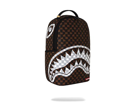 Backpack Sprayground - Brown And Cream Drip Check Shark Backpack
