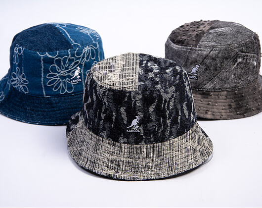 Bucket Hat Kangol - TRENDS PACK - Denim Mashup Bucket - Black Topstitch