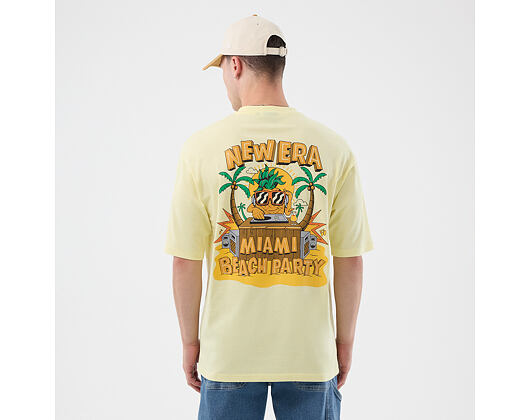Tee New Era - Branded Beach Party Graphic Oversized Tee - Yellow