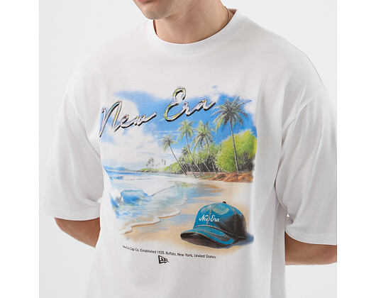 Tee New Era - Branded Beach Graphic Oversized Tee - White