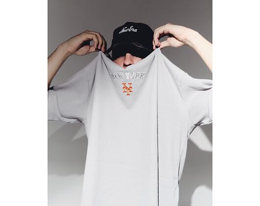 Tee New Era - MLB Waffle Box Tee - NY Mets - Grey