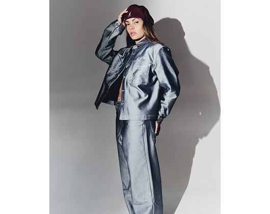 Kani Jeans Cropped Silver Denim Jacket