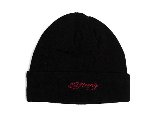 Beanie Ed Hardy - Unisex Love Kills Slowly Foldover Beanie - Black