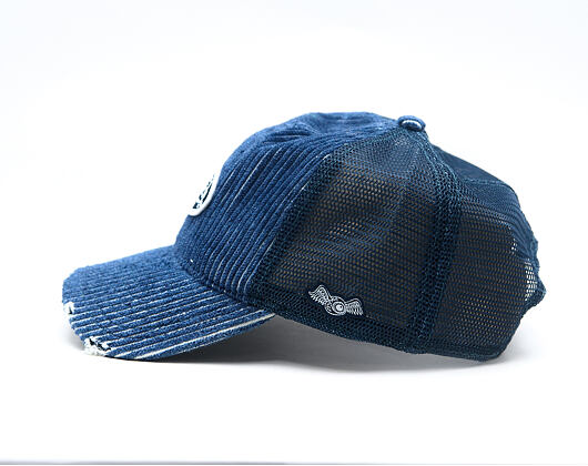 Cap Von Dutch - Striped Corduroy Oval Patch Baseball - Navy