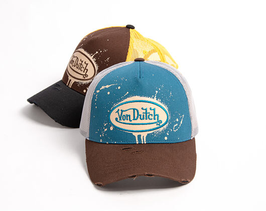 Cap Von Dutch - Baseball - Print & Embroidery - Light Blue / Brown