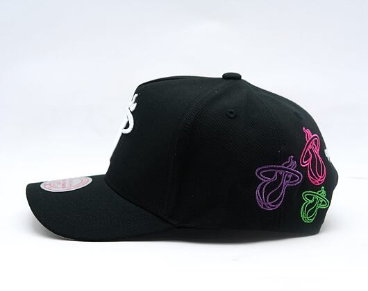 Cap Mitchell & Ness - NBA 404 Club Neon Pro Snapback - Miami Heat - Black