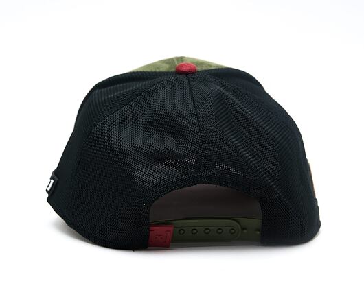 Cap Capslab - Tom & Jerry Trucker - Best Buddies Suede - Olive / Burgundy