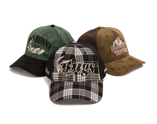 Cap Capslab - Looney Tunes Trucker - Bugs Bunny Script Checkered - Black / White