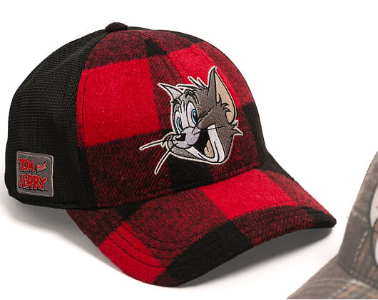 Cap Capslab - Tom & Jerry Trucker - Tom Grin Buffalo Check - Red / Black