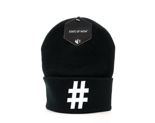 State of WOW Hashtag Black #AlphaCollection Winter Beanie