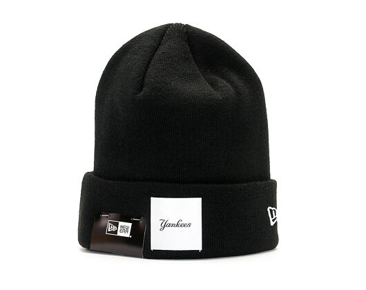 New Era Satin Patch Knit New York Yankees Black/White Winter Beanie