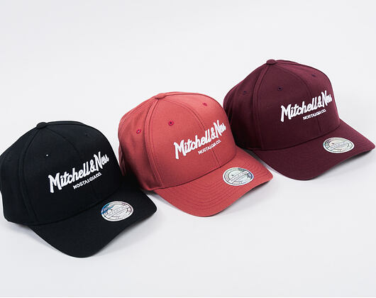 Mitchell & Ness Pinscript Classic Red Branded Black Cap