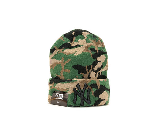 New Era Essential Camo Knit New York Yankees Toddler Woodland Camo/Black Kids Beanie