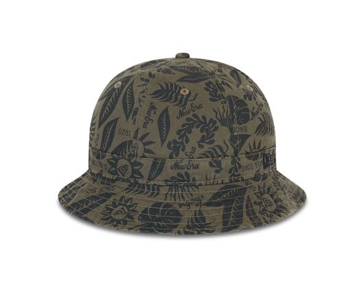New Era Explorer Hibiscus Print New Olive Bucket Hat