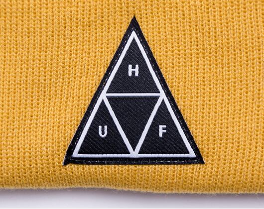 HUF Essentials Triple Triangle Cuff Beanie Gold