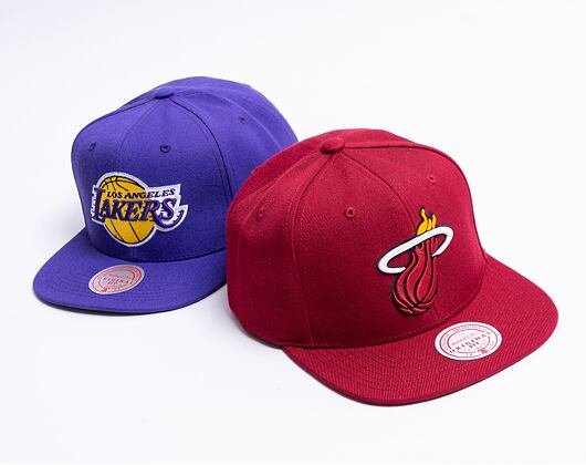 Mitchell & Ness Team Ground 2.0 Snapback Miami Heat Maroon Cap
