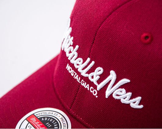 Kšiltovka Mitchell & Ness - Branded Pinscript Classic Red - Burgundy/White